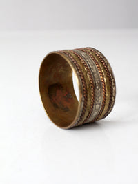 vintage mixed metal engraved bangle