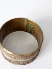 vintage mixed metal engraved bangle
