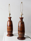 mid century pottery lamps pair