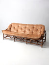 mid-century Clark Casual Furniture rattan sofa