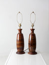 mid century pottery lamps pair