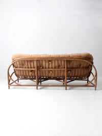 mid-century Clark Casual Furniture rattan sofa