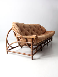 mid-century Clark Casual Furniture rattan sofa