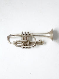 1940s Holton Collegiate silver plate trumpet with case