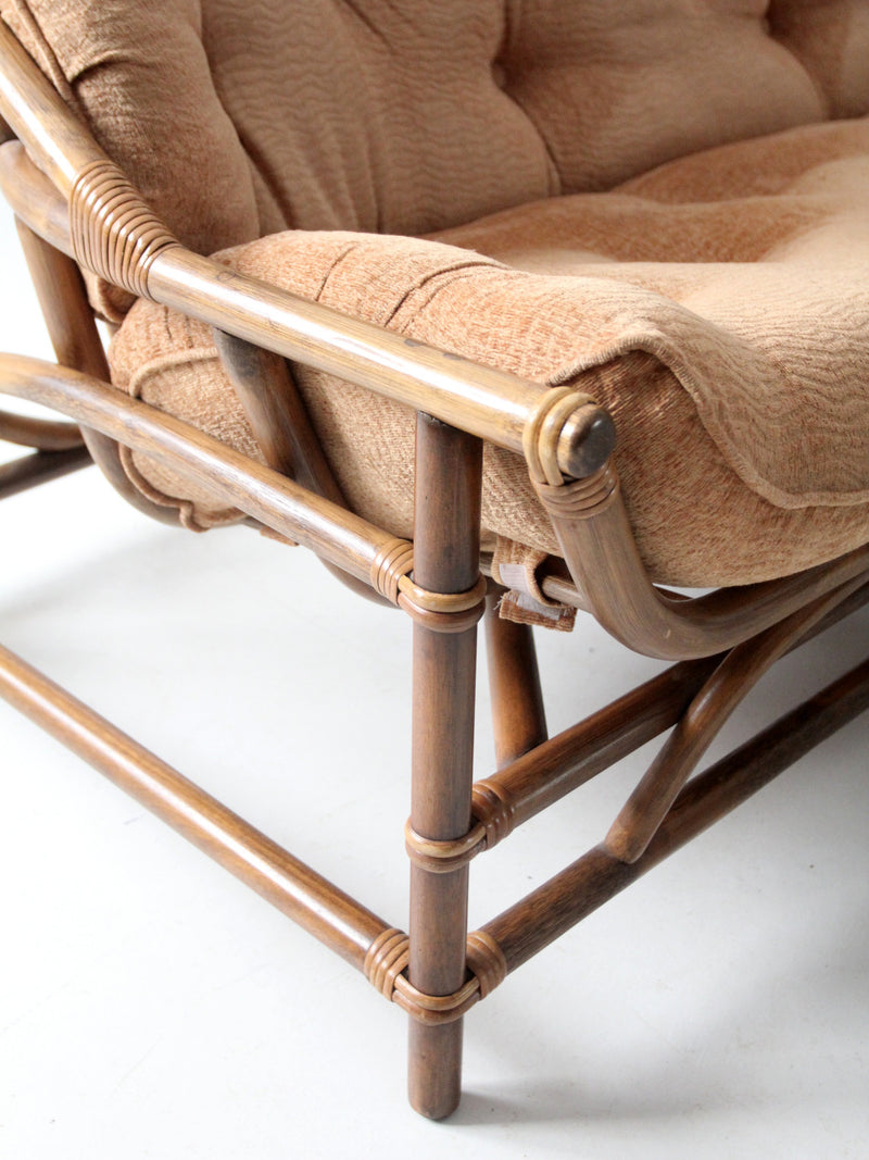 mid-century Clark Casual Furniture rattan sofa