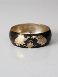 vintage 1970s mixed metal elephant bangle bracelet