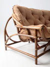 mid-century Clark Casual Furniture rattan sofa