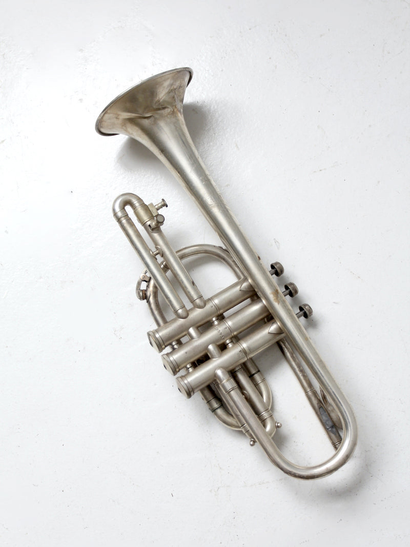1940s Holton Collegiate silver plate trumpet with case