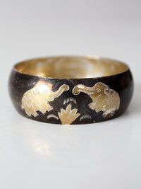 vintage 1970s mixed metal elephant bangle bracelet