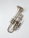 1940s Holton Collegiate silver plate trumpet with case