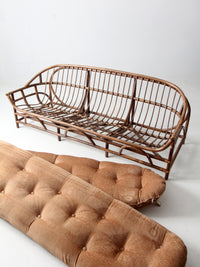 mid-century Clark Casual Furniture rattan sofa