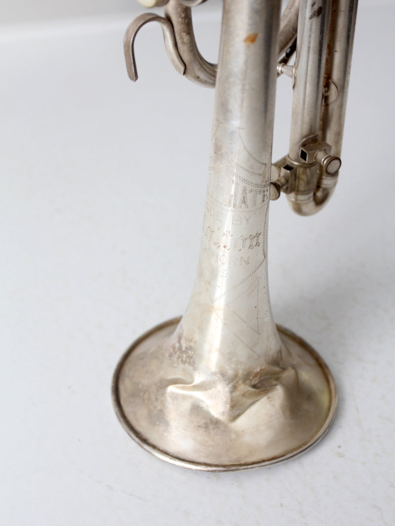 1940s Holton Collegiate silver plate trumpet with case
