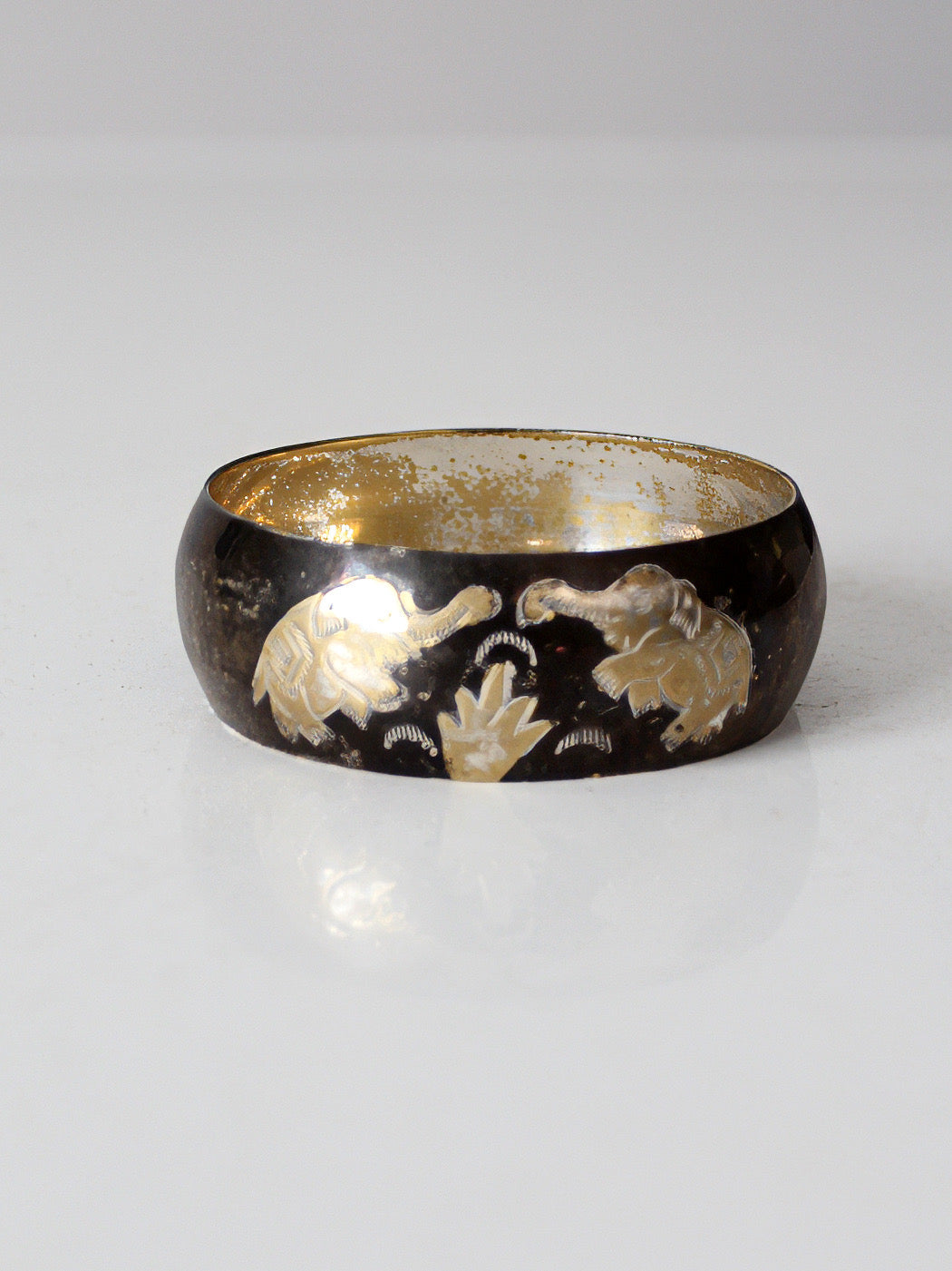 vintage 1970s mixed metal elephant bangle bracelet