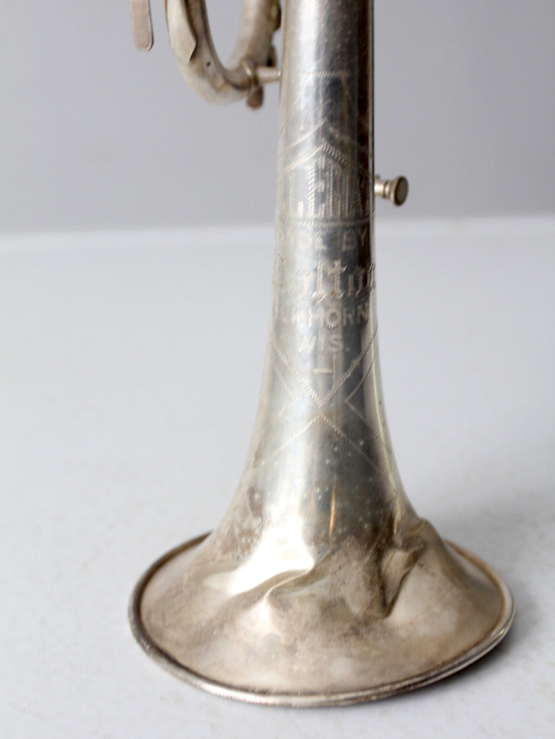 1940s Holton Collegiate silver plate trumpet with case