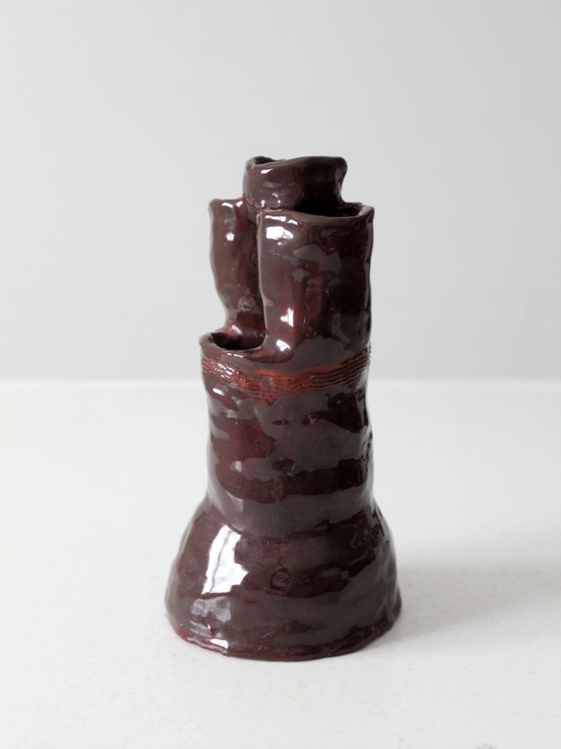 vintage free form studio pottery vase