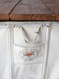 vintage Dandux industrial laundry cart with wood top