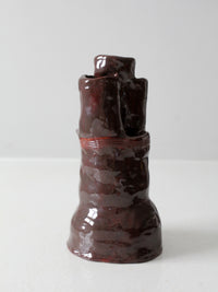 vintage free form studio pottery vase