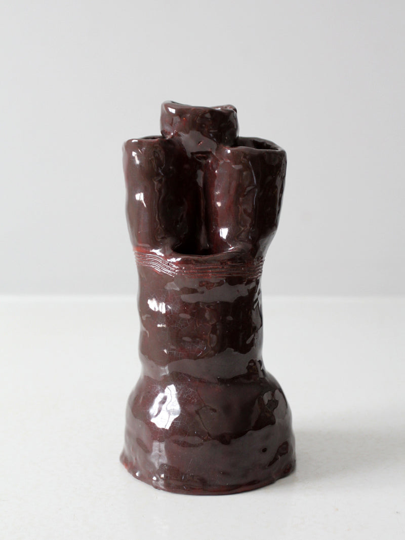 vintage free form studio pottery vase