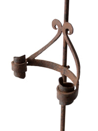 antique wrought iron floor standing candle holder