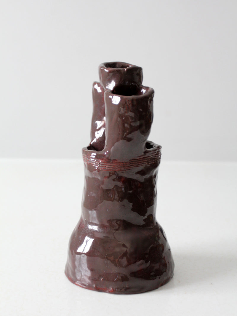vintage free form studio pottery vase