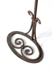 antique wrought iron floor standing candle holder