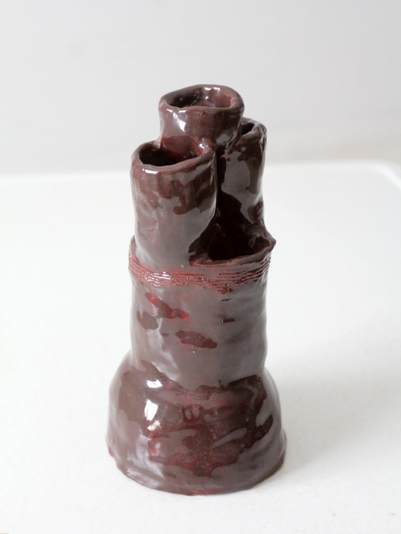 vintage free form studio pottery vase