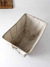 vintage Dandux industrial laundry cart with wood top