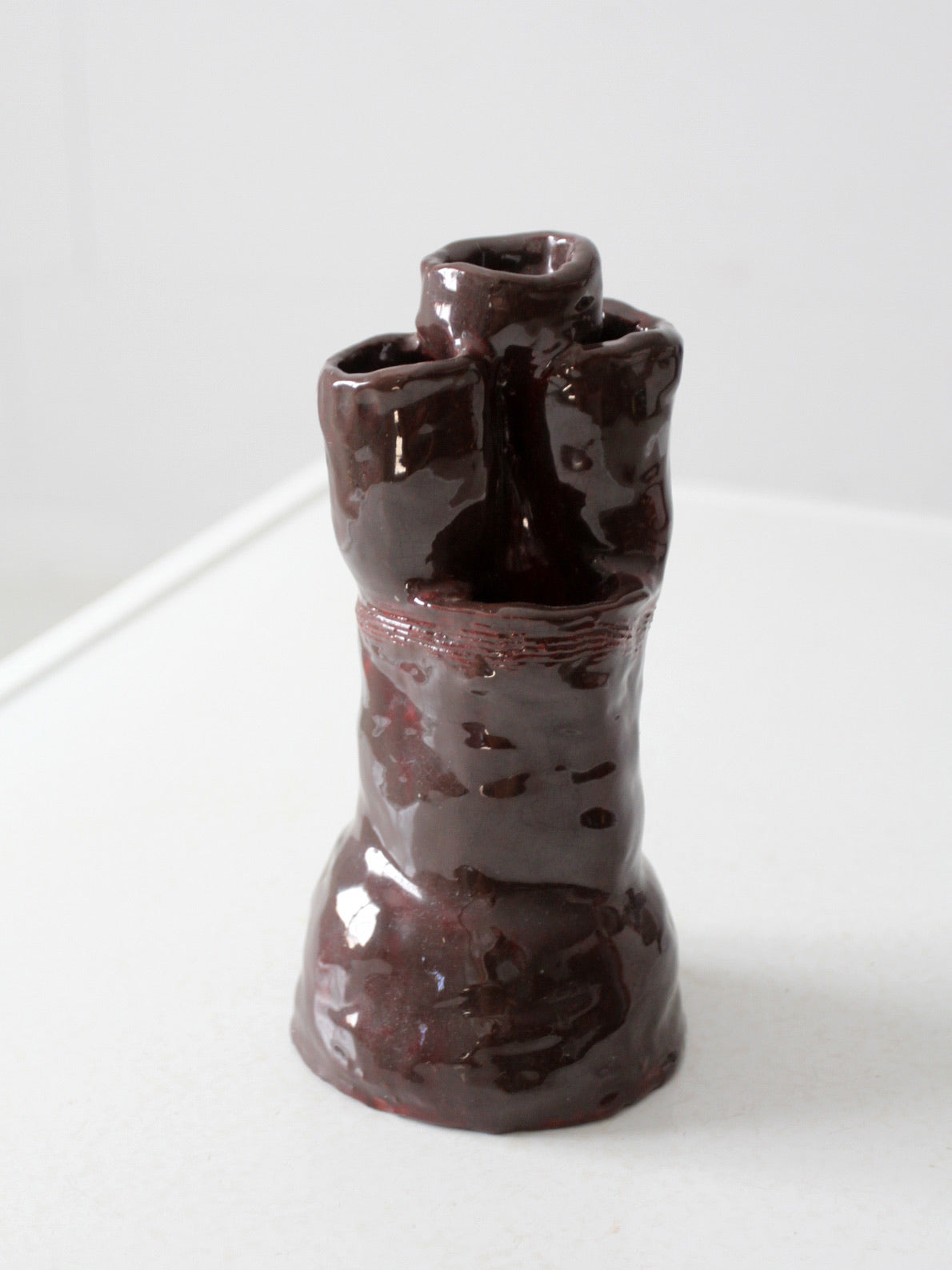 vintage free form studio pottery vase
