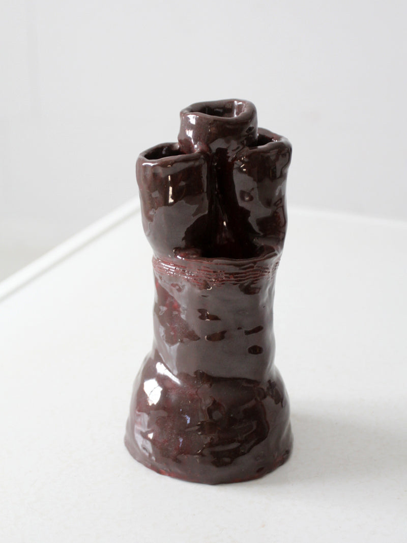 vintage free form studio pottery vase