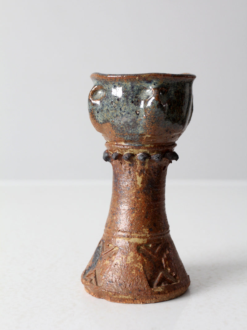 vintage studio pottery chalice vase