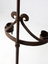 antique wrought iron floor standing candle holder