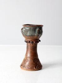 vintage studio pottery chalice vase