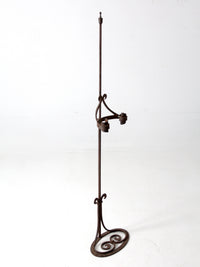 antique wrought iron floor standing candle holder