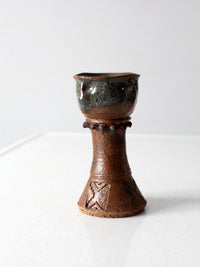 vintage studio pottery chalice vase