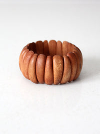 1970s sculptural wooden stretch bracelet