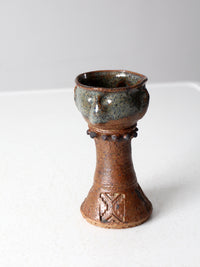 vintage studio pottery chalice vase