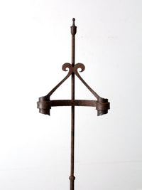 antique wrought iron floor standing candle holder