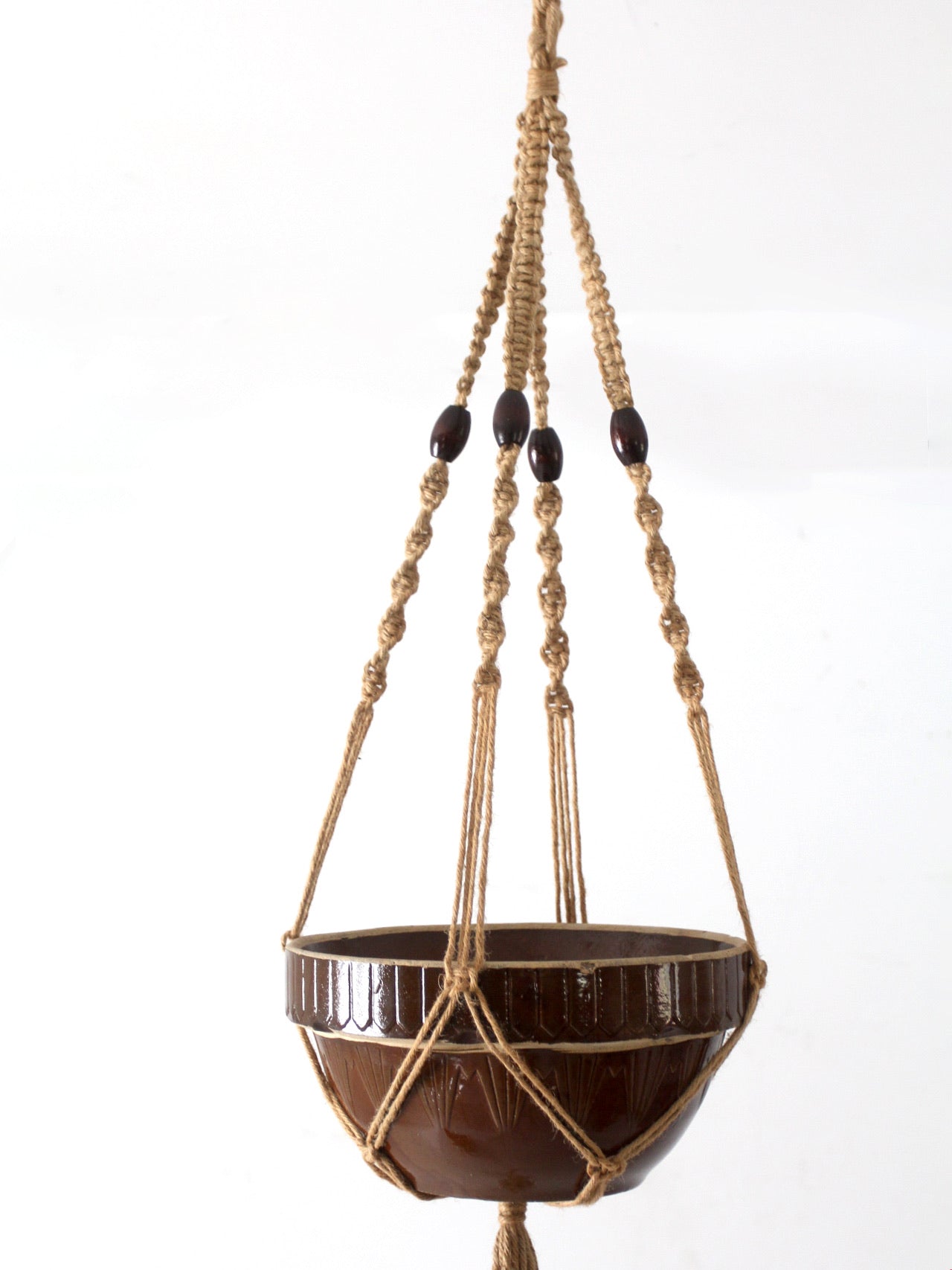 antique plant hanger pair vintage macrame plant hangers – 86 Vintage