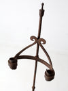 antique wrought iron floor standing candle holder