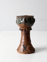 vintage studio pottery chalice vase