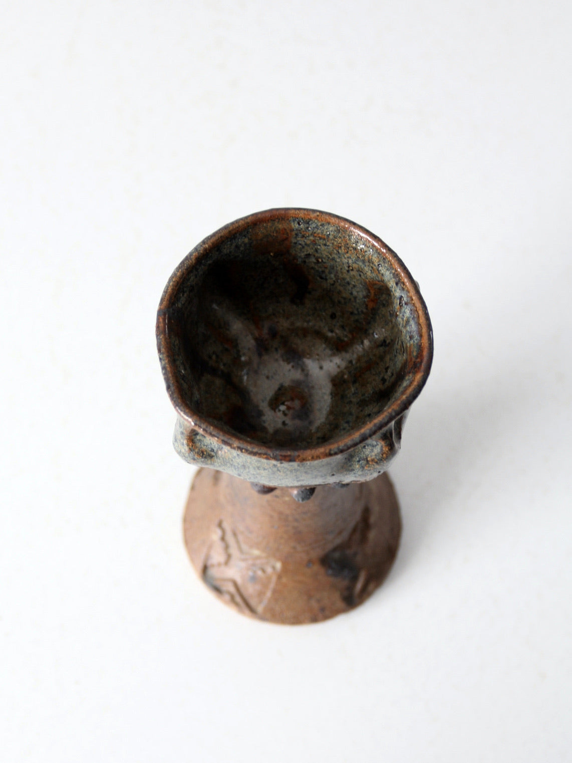 vintage studio pottery chalice vase