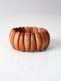 1970s sculptural wooden stretch bracelet