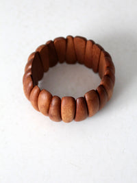 1970s sculptural wooden stretch bracelet