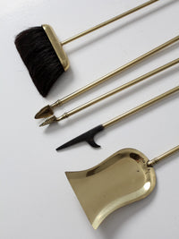 vintage brass fireplace tool set
