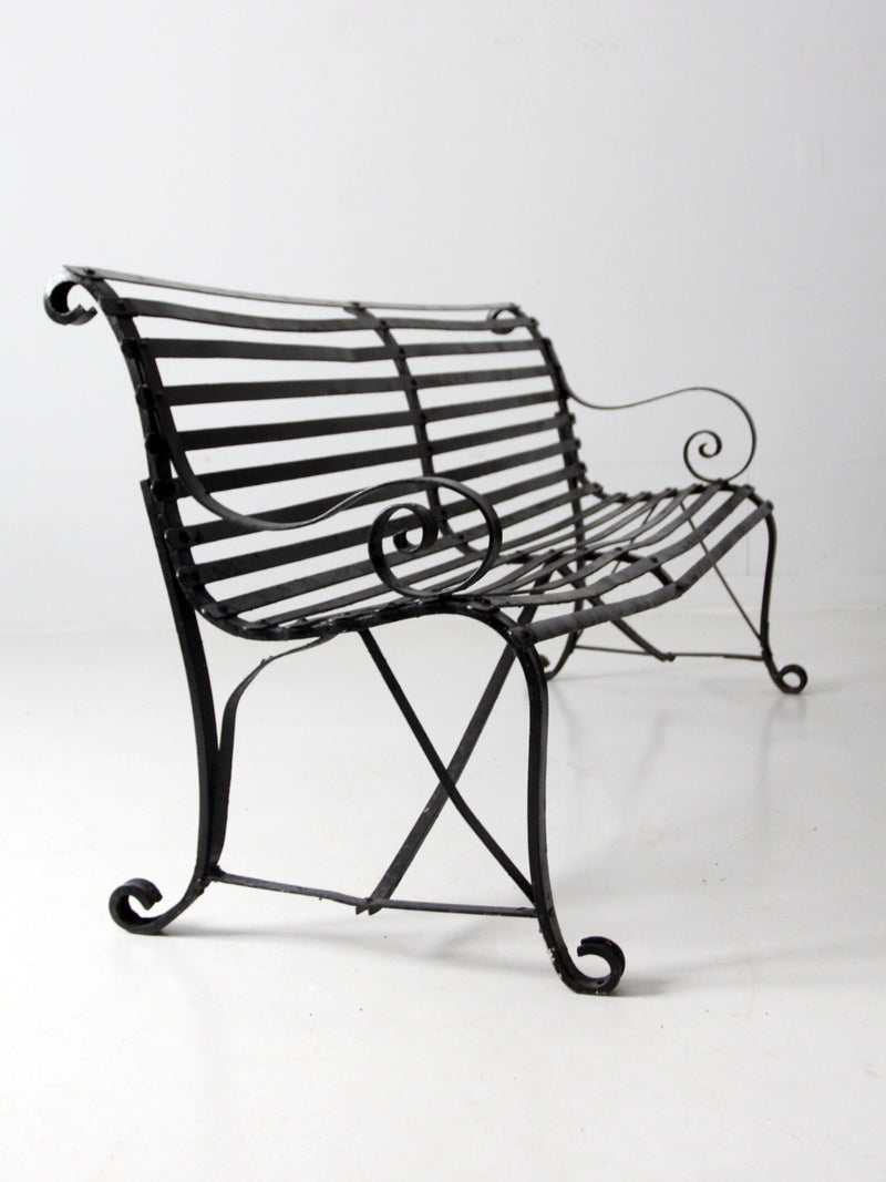 vintage wrought iron bench