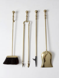 vintage brass fireplace tool set