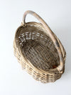 vintage white splint weave basket
