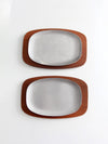 mid century sizzler plates pair