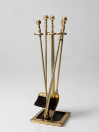 vintage brass fireplace tool set