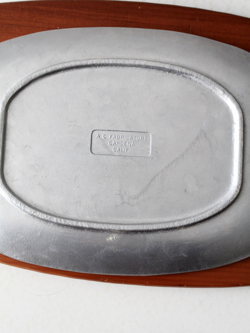 mid century sizzler plates pair